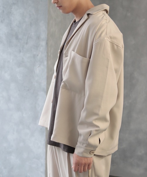 CREARE -LINO-（クレアーレリノ）の「サイドZIPオーバーサイズCPOジャケット<セットアップ可>（ブルゾン・メンズ・オフホワイト/ブラック・M/L）」の12枚目の写真