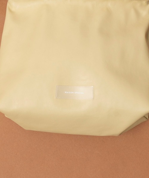 MAISON SPECIAL（メゾンスペシャル）の「Vegan Leather 2way Purse Small Bag/ヴィーガンレザー2WAY巾着バッグ（ショルダーバッグ・レディース・ブラック/ブラウン/イエロー/グリーン/ブルー/ライトグリーン/シルバー/ターコイズブルー/ダークグリーン/ピンク/ホワイト/ゴールド・FREE）」の17枚目の写真