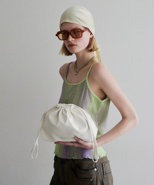 Vegan Leather 2way Purse Small Bag/ヴィーガンレザー2WAY巾着バッグ