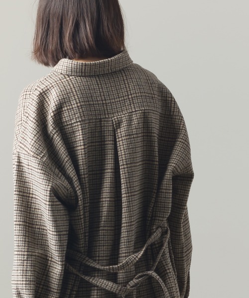 OMNES(オムネス)の「フェイクウールチェックシャツコート(その他アウター・レディース・ブラウン・FREE)」の6枚目の写真