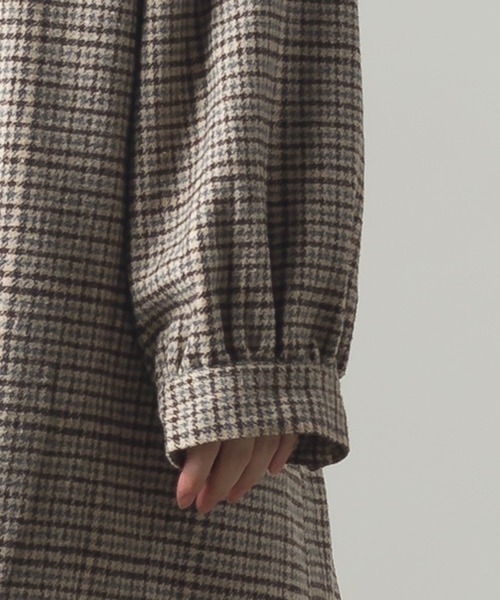 OMNES(オムネス)の「フェイクウールチェックシャツコート(その他アウター・レディース・ブラウン・FREE)」の7枚目の写真