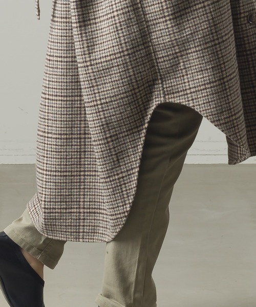 OMNES(オムネス)の「フェイクウールチェックシャツコート(その他アウター・レディース・ブラウン・FREE)」の9枚目の写真