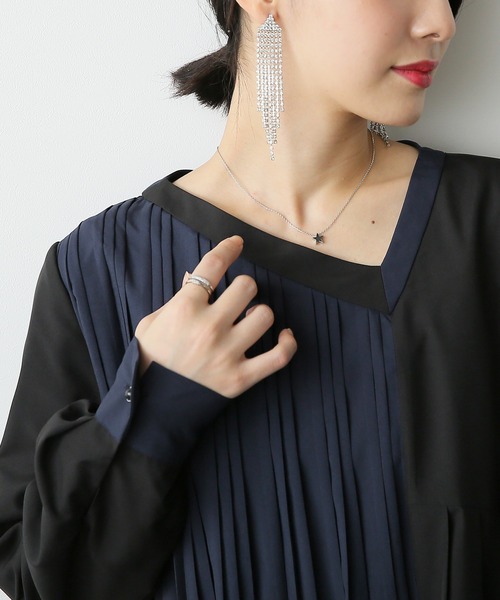 kOhAKU（コハク）の「『バイカラーアシメプリーツワンピース』（ワンピース・レディース・ブラック・1/2）」の18枚目の写真