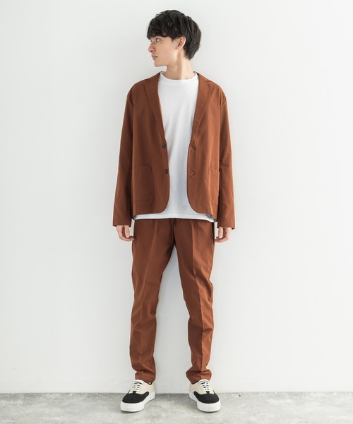Rocky Monroe（ロッキーモンロー）の「【セットアップ】ストレッチセットアップ テーラードジャケット&テーパードパンツ（セットアップ・メンズ・ブラック/グレイッシュベージュ/カーキ/ブラウン・M/L）」の10枚目の写真
