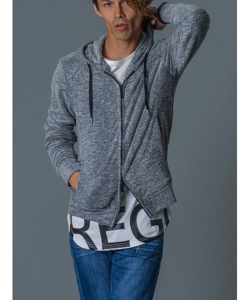 REGIEVO(レジエボ)の「【REGIEVO】大人の男のリゾート着 上質なパイルパーカー(パーカー・メンズ・ブラック/アイボリー/ライトグレー・S/L/M)」の14枚目の写真