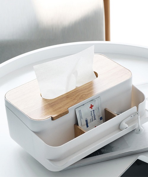 aimoha（アイモハ）の「小物入れ付きティッシュケース（収納グッズ