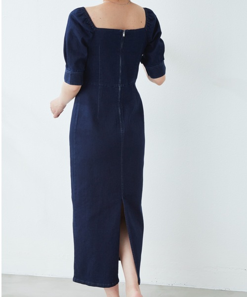 flowriri（フロウリリ）の「flowriri パプスリーブデニムロングワンピース（ワンピース・レディース・ネイビー/ブラック・FREE）」の16枚目の写真