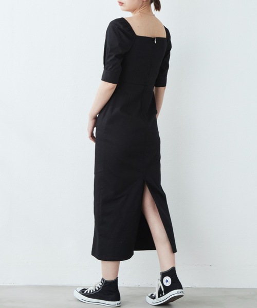 flowriri（フロウリリ）の「flowriri パプスリーブデニムロングワンピース（ワンピース・レディース・ネイビー/ブラック・FREE）」の11枚目の写真