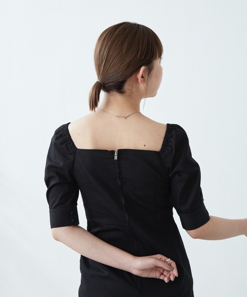 flowriri（フロウリリ）の「flowriri パプスリーブデニムロングワンピース（ワンピース・レディース・ネイビー/ブラック・FREE）」の7枚目の写真