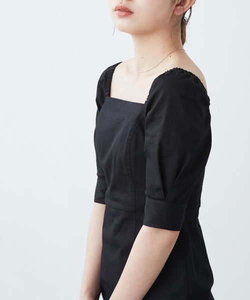 flowriri（フロウリリ）の「flowriri パプスリーブデニムロングワンピース（ワンピース・レディース・ネイビー/ブラック・FREE）」の9枚目の写真