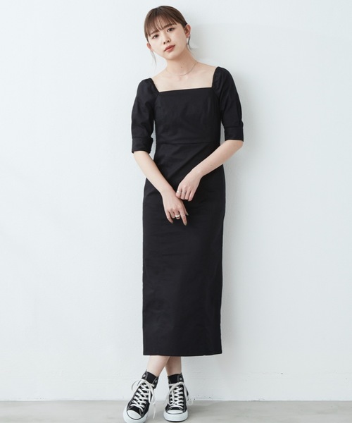 flowriri（フロウリリ）の「flowriri パプスリーブデニムロングワンピース（ワンピース・レディース・ネイビー/ブラック・FREE）」の20枚目の写真