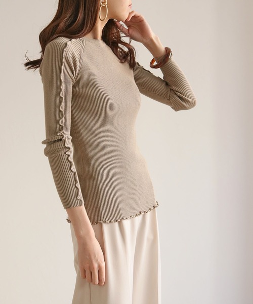 HER CLOSET(ハークローゼット)の「【HERCLOSET】メロウデザインクルーネックリブニット(ニット/セーター・レディース・ブラック/ライトグリーン/アイボリー/グレイッシュベージュ・M)」の20枚目の写真