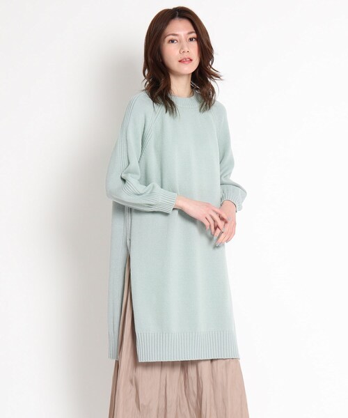 セール S M 春カラー サイドスリットニットワンピース 旬なレイヤードスタイルにおススメ ワンピース Dessin デッサン のファッション通販 Zozotown