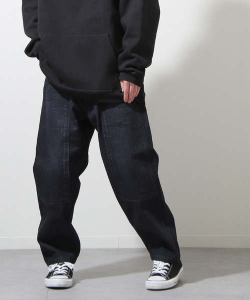 Five ジップファイブ のファッション セール デニムパンツ パンツ デニムパンツ Zip Zip スラブデニムバックシャーリングデニムパンツ ワークデニム セットアップ可能