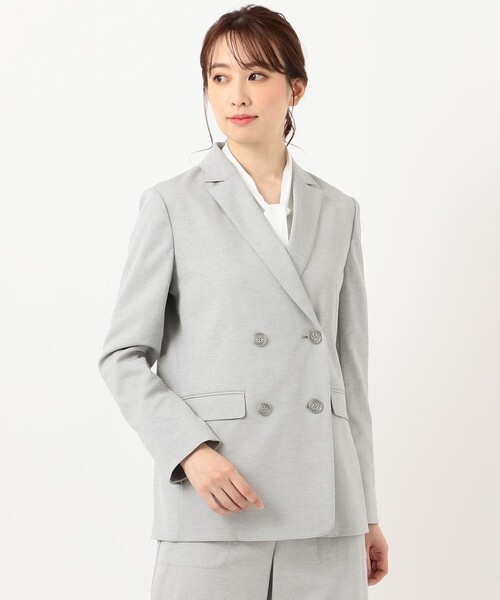 J.PRESS(ジェイプレス)の「【洗える】シェルタリングドライオックス ジャケット(テーラードジャケット・レディース・ベージュ系/ライトグレー系・T15/T13)」の6枚目の写真