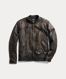 RRL(ダブル アール エル)のスリム フィット レザー モト ジャケット(ライダースジャケット)