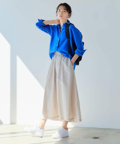 グリーンレーベルリラクシング　ジャケット、スカート セール】［size SHORTあり］シアー ドット 無地 フレア スカート