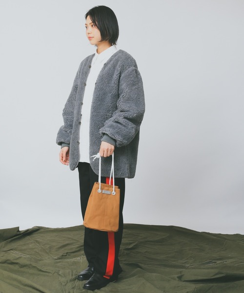 WAIPER.inc（ワイパーインク）の「clipmarks warehouse クリップマークス ウェアハウス cross クロス　巾着バッグ（ショルダーバッグ・メンズ・オリーブ/マスタード/ナチュラル・ONE SIZE）」の12枚目の写真