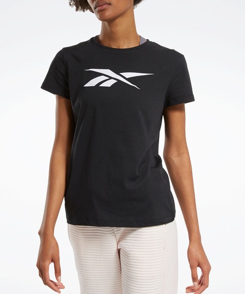 Reebok（リーボック）の「トレーニング エッセンシャルズ ベクター グラフィック Tシャツ /  Training Essentials Vector Graphic Tee（Tシャツ/カットソー・レディース・ホワイト/ブラック/ヘザーグレー・X-SMALL/SMALL/MEDIUM/LARGE/X-LARGE）」の2枚目の写真