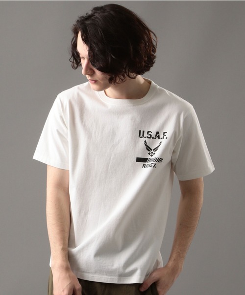 AVIREX（アヴィレックス）の「USAF シンボルマークTシャツ/SS USAF SYMBOL MARK T-SHIRT/AVIREX/アヴィレックス（Tシャツ/カットソー・メンズ・ホワイト/ブラック/モカ/レッド・MEDIUM/LARGE/X-LARGE/XX-LARGE）」の5枚目の写真