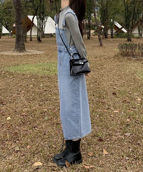 セール センタースリットデニムキャミワンピース つなぎ オールインワン Emi エミプラス のファッション