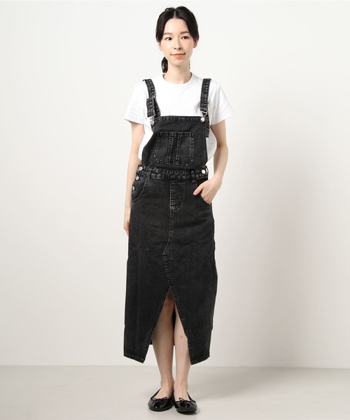 セール センタースリットデニムキャミワンピース つなぎ オールインワン Emi エミプラス のファッション