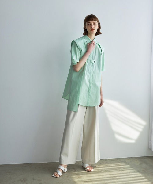 UNITED TOKYO（ユナイテッドトウキョウ）の「コットンサウスバンクシャツ（シャツ/ブラウス・レディース・ホワイト/ブラック/ピンク/グリーン・FREE）」の14枚目の写真