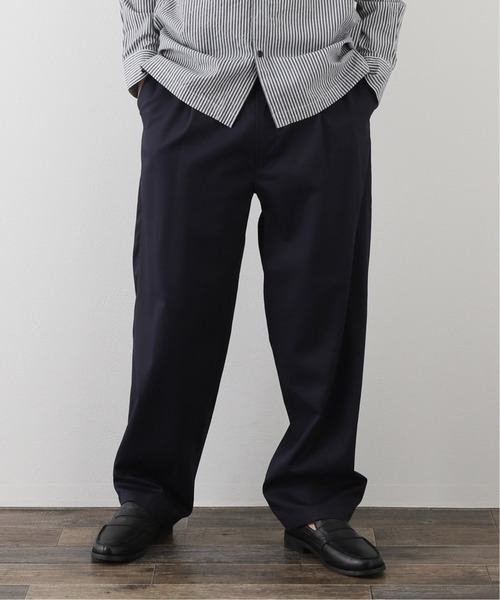 417 EDIFICE(フォーワンセブンエディフィス)の「ワイド シングルタック パンツ(チノパンツ・メンズ・ネイビー/グレー・MEDIUM/LARGE)」の1枚目の写真