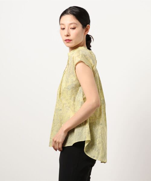Gready Brilliant(グレディブリリアン)の「線画フラワーブリント/フレンチスリーブ ブラウス(シャツ/ブラウス・レディース・イエロー系その他/ホワイト系その他/ブラウン系その他・FREE)」の5枚目の写真