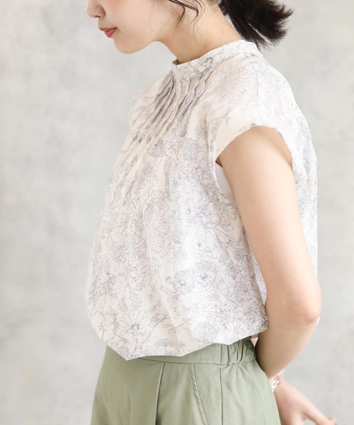 Gready Brilliant(グレディブリリアン)の「線画フラワーブリント/フレンチスリーブ ブラウス(シャツ/ブラウス・レディース・イエロー系その他/ホワイト系その他/ブラウン系その他・FREE)」の17枚目の写真