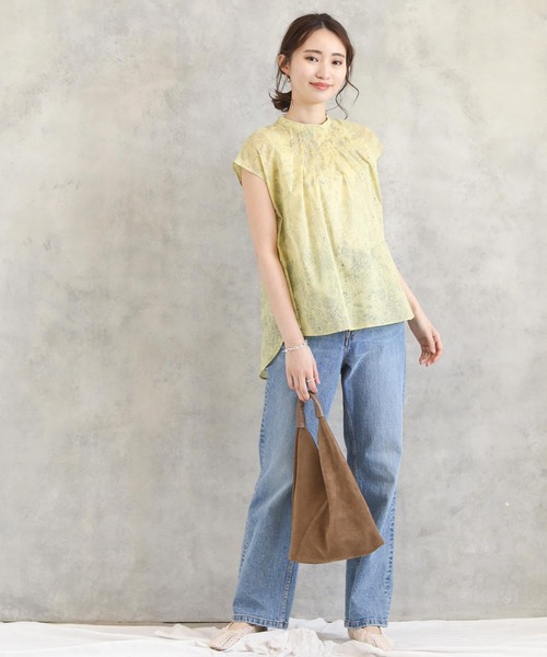 Gready Brilliant(グレディブリリアン)の「線画フラワーブリント/フレンチスリーブ ブラウス(シャツ/ブラウス・レディース・イエロー系その他/ホワイト系その他/ブラウン系その他・FREE)」の19枚目の写真