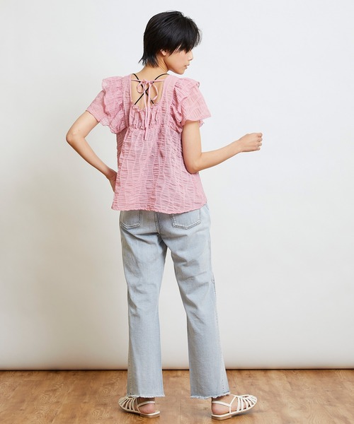 w closet（ダブルクローゼット）の「変わりシャーリングフリル切替ブラウス（シャツ/ブラウス・レディース・ブラック/ピンク/キナリ・FREE）」の22枚目の写真