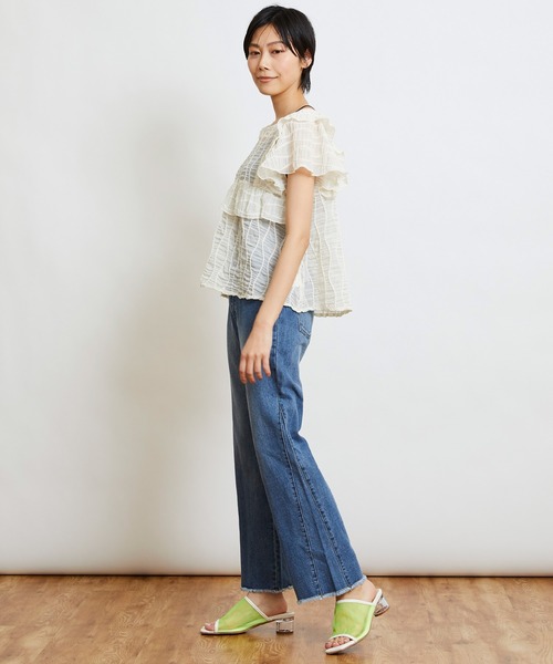 w closet（ダブルクローゼット）の「変わりシャーリングフリル切替ブラウス（シャツ/ブラウス・レディース・ブラック/ピンク/キナリ・FREE）」の12枚目の写真