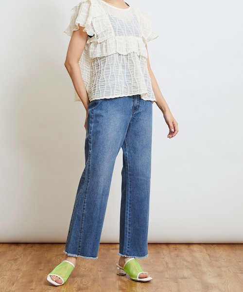 w closet（ダブルクローゼット）の「変わりシャーリングフリル切替ブラウス（シャツ/ブラウス・レディース・ブラック/ピンク/キナリ・FREE）」の15枚目の写真