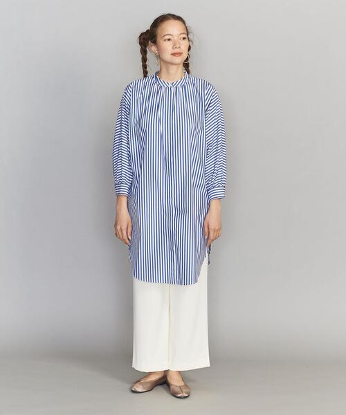 BEAUTY&YOUTH UNITED ARROWS（ビューティーアンドユースユナイテッドアローズ）の「BY スタンドカラードルマンスリーブロングシャツ（シャツ/ブラウス・レディース・ホワイト/ライトブルー/その他1・FREE）」の6枚目の写真