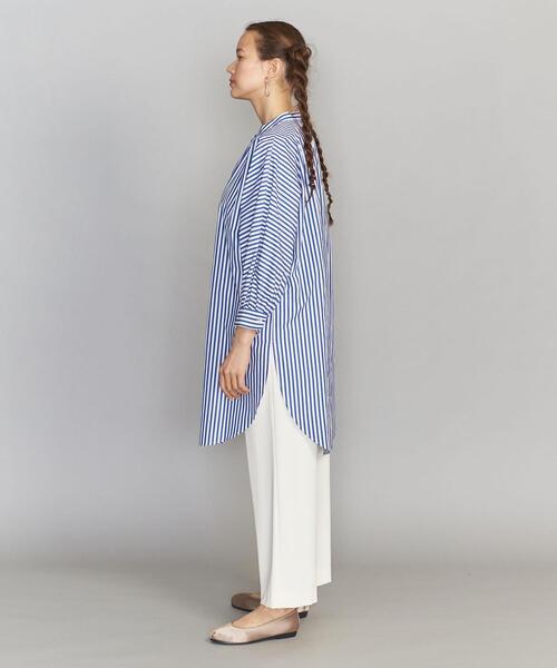 BEAUTY&YOUTH UNITED ARROWS（ビューティーアンドユースユナイテッドアローズ）の「BY スタンドカラードルマンスリーブロングシャツ（シャツ/ブラウス・レディース・ホワイト/ライトブルー/その他1・FREE）」の8枚目の写真