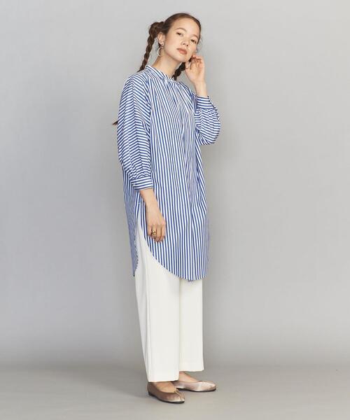 BEAUTY&YOUTH UNITED ARROWS（ビューティーアンドユースユナイテッドアローズ）の「BY スタンドカラードルマンスリーブロングシャツ（シャツ/ブラウス・レディース・ホワイト/ライトブルー/その他1・FREE）」の7枚目の写真