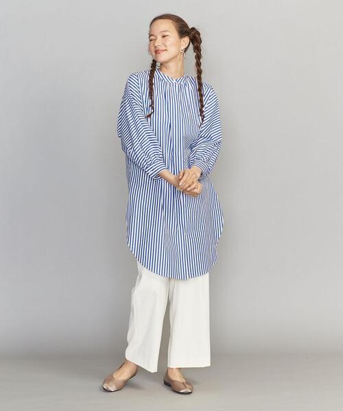 BEAUTY&YOUTH UNITED ARROWS（ビューティーアンドユースユナイテッドアローズ）の「BY スタンドカラードルマンスリーブロングシャツ（シャツ/ブラウス・レディース・ホワイト/ライトブルー/その他1・FREE）」の9枚目の写真