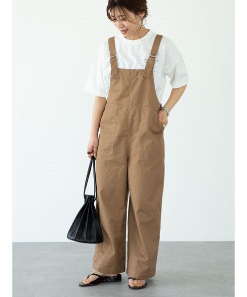 Green Parks(グリーンパークス)の「ツイルサロペット*(サロペット/オーバーオール・レディース・ブラック/オフホワイト/カーキ/キャメル・FREE)」の4枚目の写真