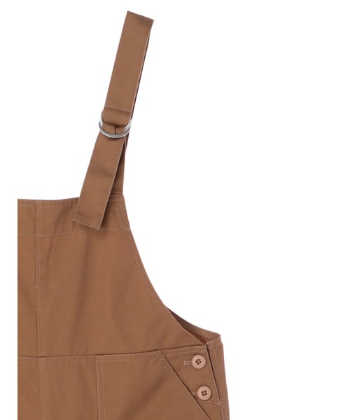 Green Parks(グリーンパークス)の「ツイルサロペット*(サロペット/オーバーオール・レディース・ブラック/オフホワイト/カーキ/キャメル・FREE)」の15枚目の写真