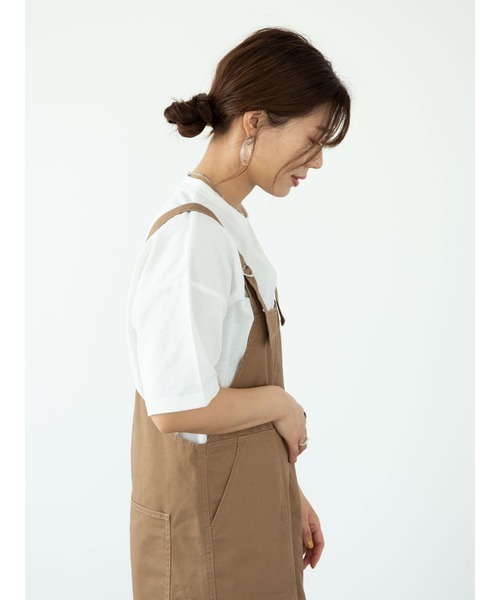 Green Parks(グリーンパークス)の「ツイルサロペット*(サロペット/オーバーオール・レディース・ブラック/オフホワイト/カーキ/キャメル・FREE)」の16枚目の写真