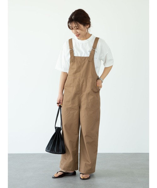 Green Parks(グリーンパークス)の「ツイルサロペット*(サロペット/オーバーオール・レディース・ブラック/オフホワイト/カーキ/キャメル・FREE)」の9枚目の写真