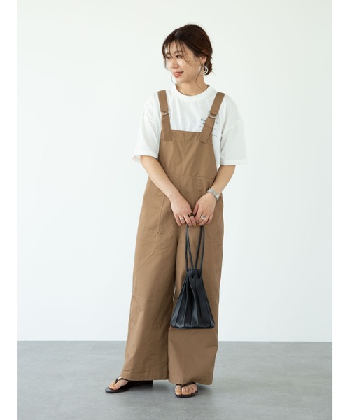 Green Parks(グリーンパークス)の「ツイルサロペット*(サロペット/オーバーオール・レディース・ブラック/オフホワイト/カーキ/キャメル・FREE)」の12枚目の写真