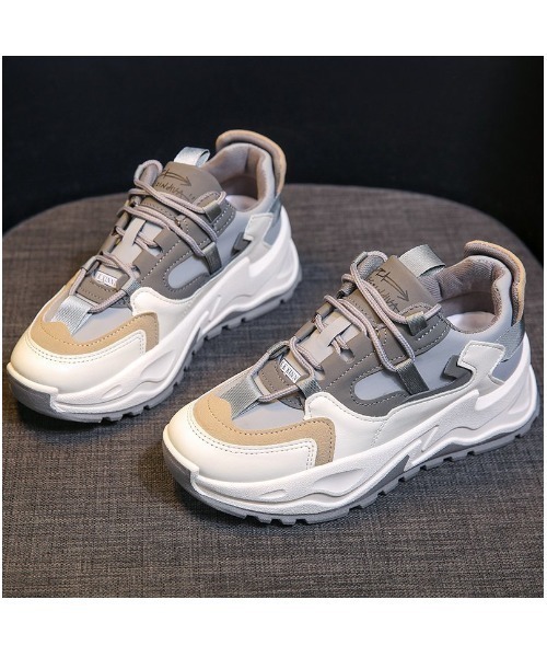 Shoes in Closet（シューズインクローゼット）の「厚底 ボリュームソール バイカラー ダッドスニーカー 08（スニーカー・レディース・ベージュ/グレー・LL/M/L/S/XS/3L）」の11枚目の写真