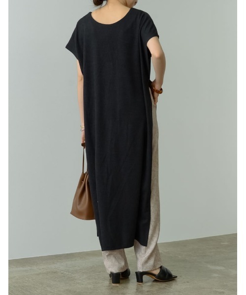 Re:EDIT（リエディ）の「前後2WAY楊柳カットソーロングベスト（ベスト・レディース・ブラック/ベージュ/カーキ・LARGE/SHORT/MEDIUM）」の4枚目の写真