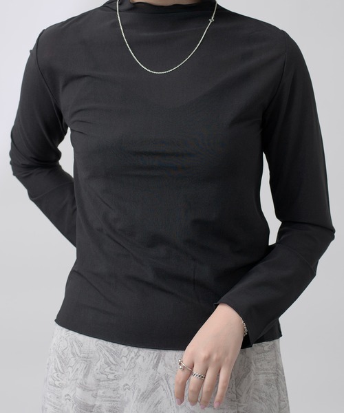 MAISON BREEZE(メゾンブリーズ)の「【MAISON BREEZE】シアーカットソーボトルネックプルオーバー×キャミセット 15155501(Tシャツ/カットソー・レディース・ブラック/オフホワイト/グレイッシュベージュ・FREE)」の19枚目の写真