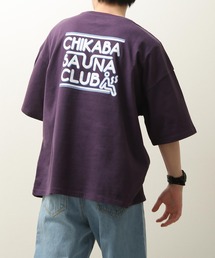 【CHIKABA SAUNA CLUB】高密度天竺オーバーサイズ半袖バックプリントTシャツ