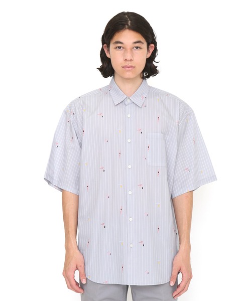 Design Tshirts Store graniph（デザイン　ティーシャツ　ストア　グラニフ）の「ポールダンサー｜ビッグシルエット半袖シャツ（シャツ/ブラウス・メンズ・グレー・SMALL/MEDIUM/LARGE）」の9枚目の写真