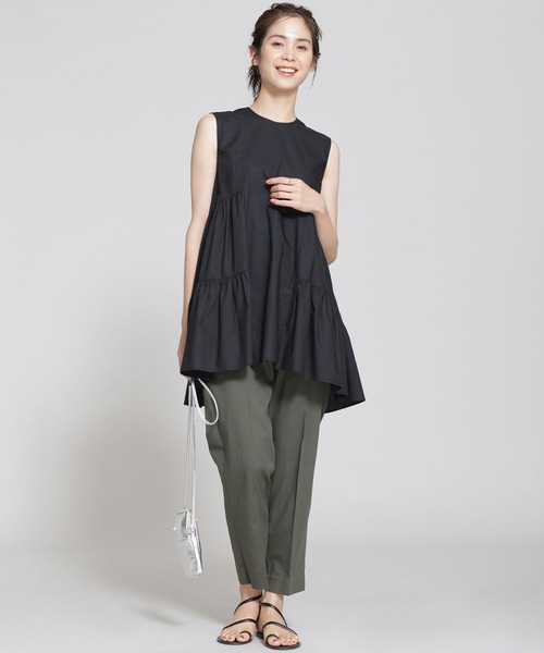 NANO universe（ナノユニバース）の「タイプライターティアードブラウス ノースリーブ（シャツ/ブラウス・レディース・ブラック/オフホワイト/イエロー・38/36）」の18枚目の写真