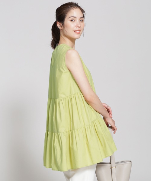 NANO universe（ナノユニバース）の「タイプライターティアードブラウス ノースリーブ（シャツ/ブラウス・レディース・ブラック/オフホワイト/イエロー・38/36）」の20枚目の写真